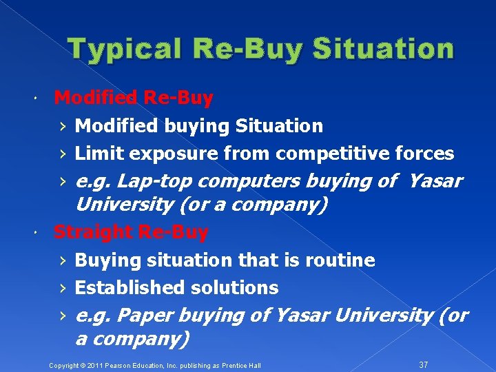 Typical Re-Buy Situation Modified Re-Buy › Modified buying Situation › Limit exposure from competitive
