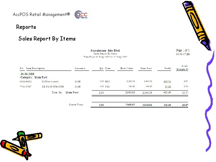 Acc. POS Retail Management® Reports Sales Report By Items 