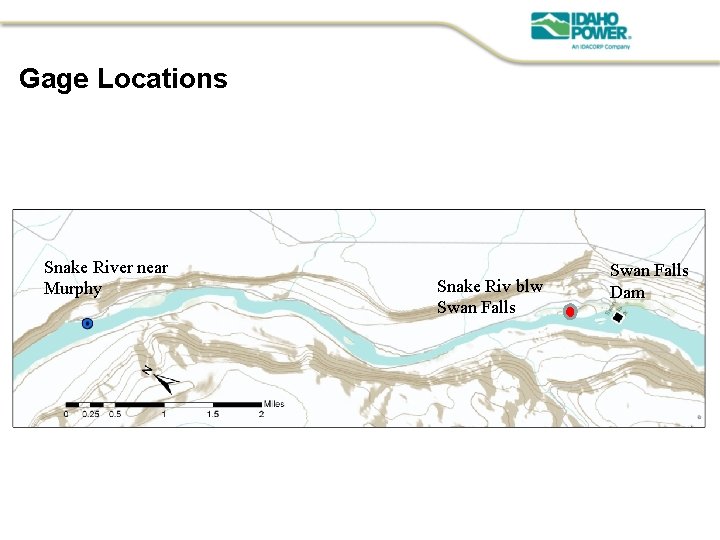 Gage Locations Snake River near Murphy Snake Riv blw Swan Falls Dam 