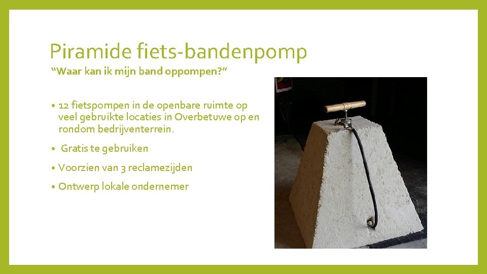 Piramide fiets-bandenpomp “Waar kan ik mijn band oppompen? ” • 12 fietspompen in de