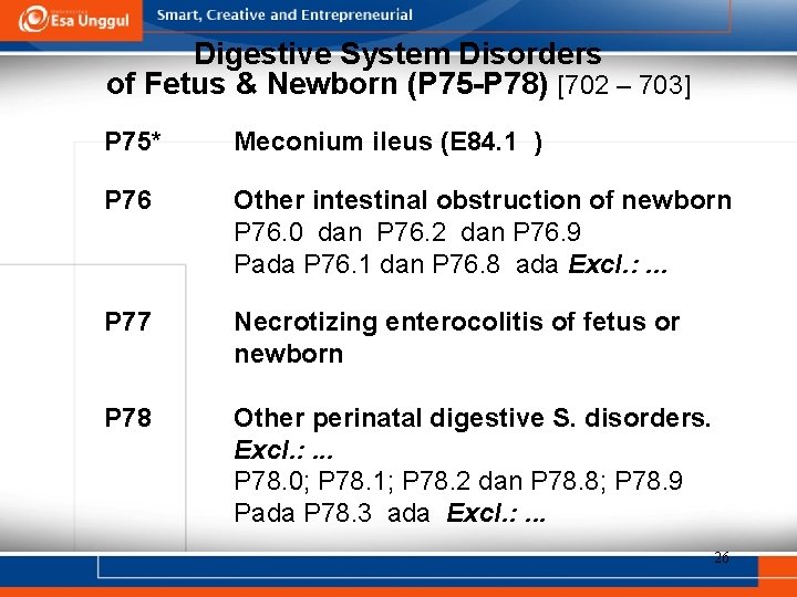 Digestive System Disorders of Fetus & Newborn (P 75 -P 78) [702 – 703]