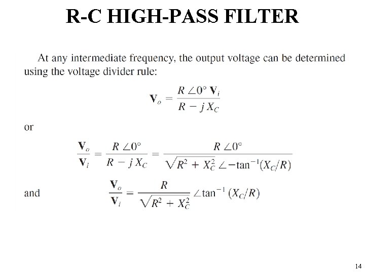 R-C HIGH-PASS FILTER 14 