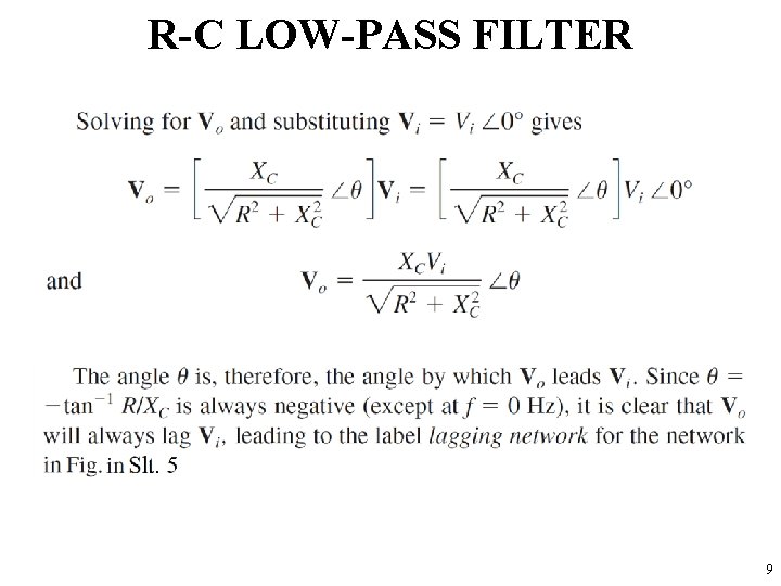 R-C LOW-PASS FILTER 9 