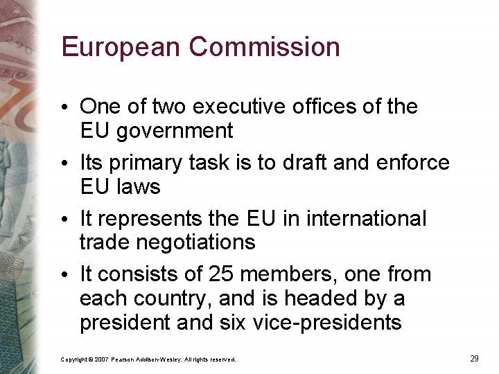 European Commission • One of two executive offices of the EU government • Its