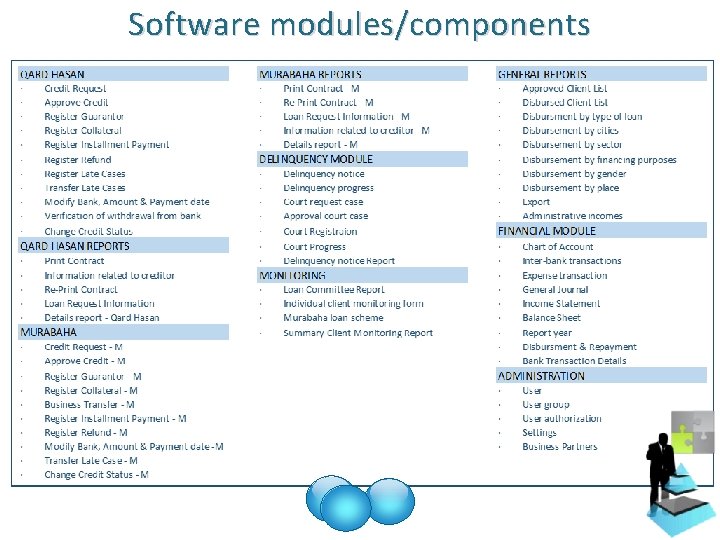 Software modules/components 