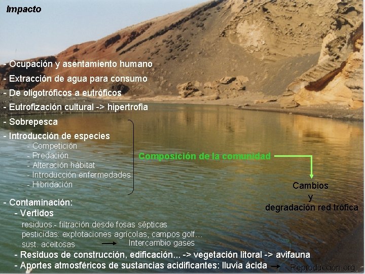 Impacto - Ocupación y asentamiento humano - Extracción de agua para consumo - De
