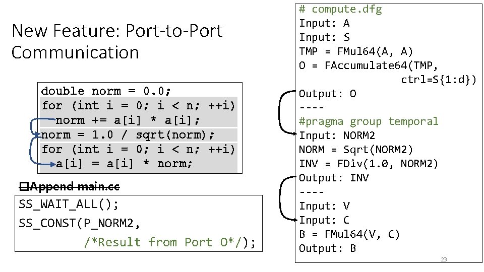 New Feature: Port-to-Port Communication double norm = 0. 0; for (int i = 0;