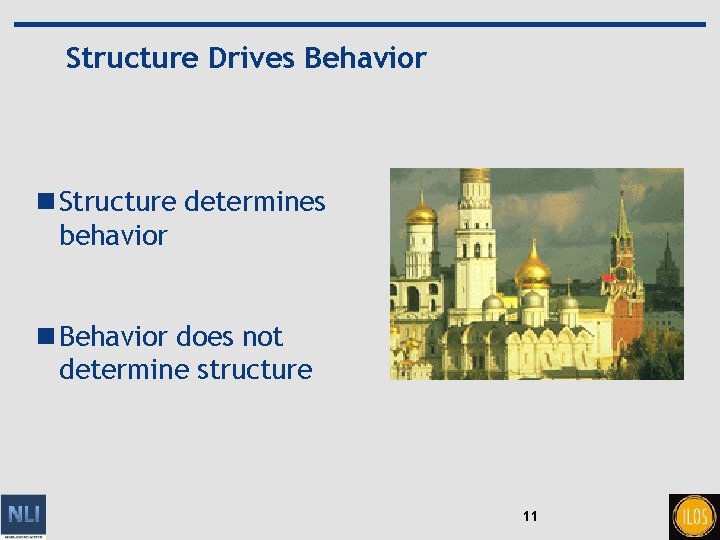Structure Drives Behavior n Structure determines behavior n Behavior does not determine structure 11