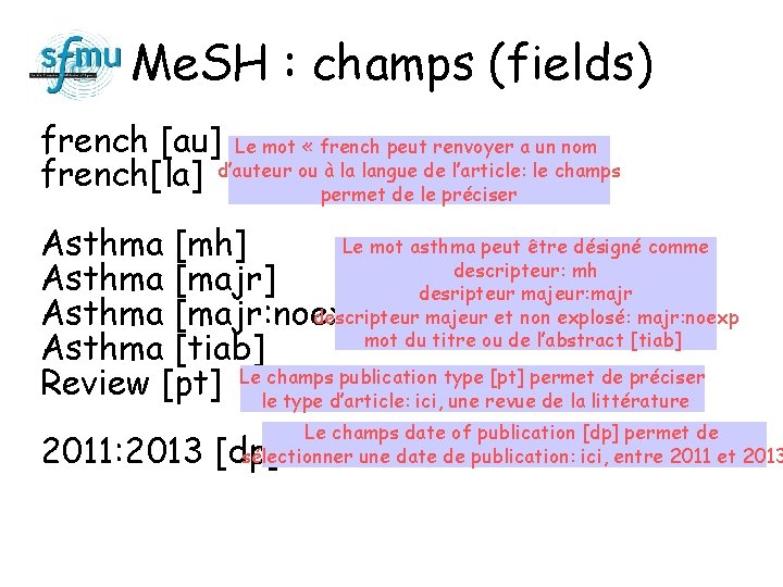 Me. SH : champs (fields) french [au] Le mot « french peut renvoyer a