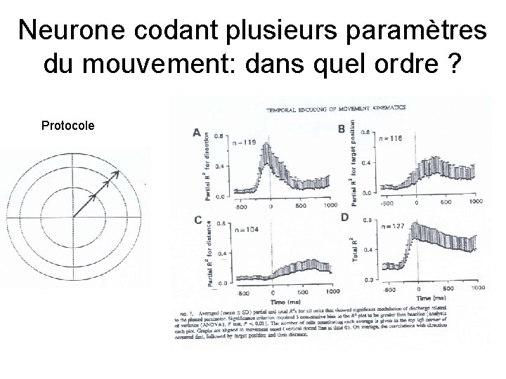 Neurone codant plusieurs paramètres du mouvement: dans quel ordre ? Protocole 