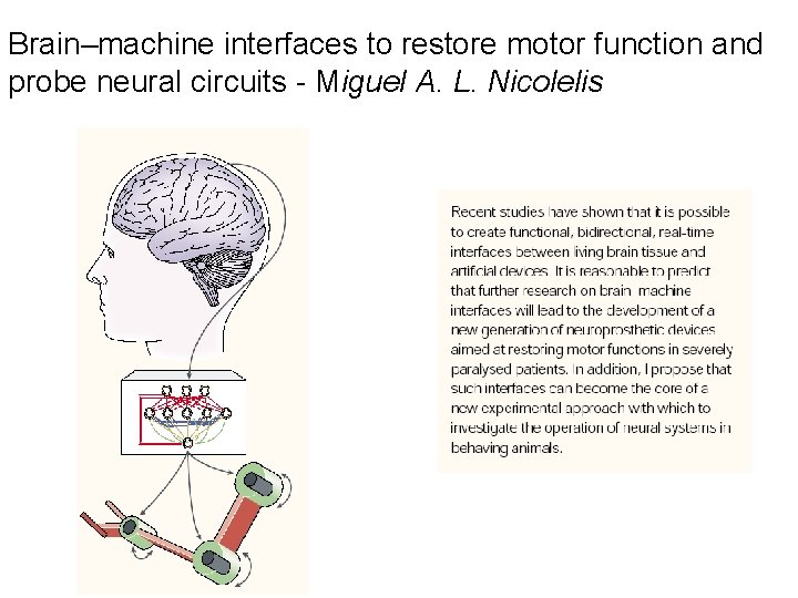 Brain–machine interfaces to restore motor function and probe neural circuits - Miguel A. L.