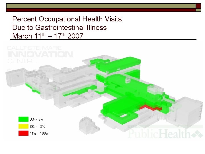 Percent Occupational Health Visits Due to Gastrointestinal Illness March 11 th – 17 th