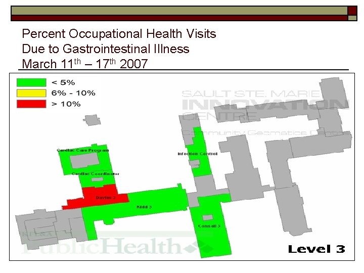 Percent Occupational Health Visits Due to Gastrointestinal Illness March 11 th – 17 th