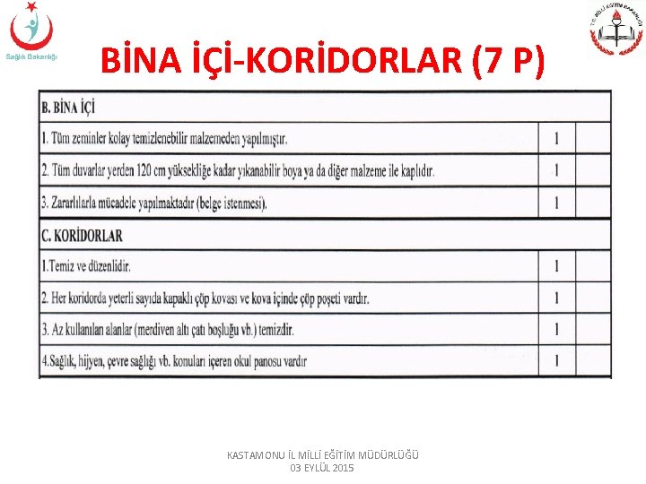 BİNA İÇİ-KORİDORLAR (7 P) KASTAMONU İL MİLLİ EĞİTİM MÜDÜRLÜĞÜ 03 EYLÜL 2015 BİNA İÇİ-KORİDORLAR (7 P) KASTAMONU İL MİLLİ EĞİTİM MÜDÜRLÜĞÜ 03 EYLÜL 2015