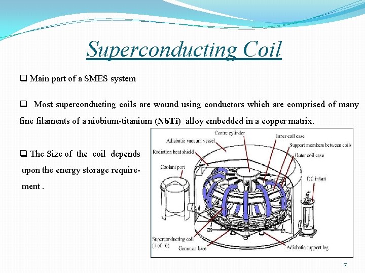 Superconducting Coil q Main part of a SMES system q Most superconducting coils are