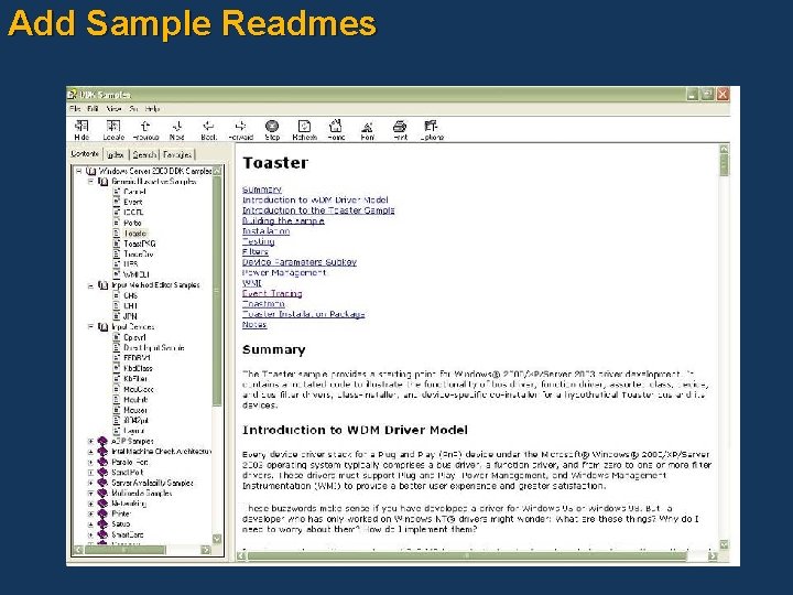 Add Sample Readmes 