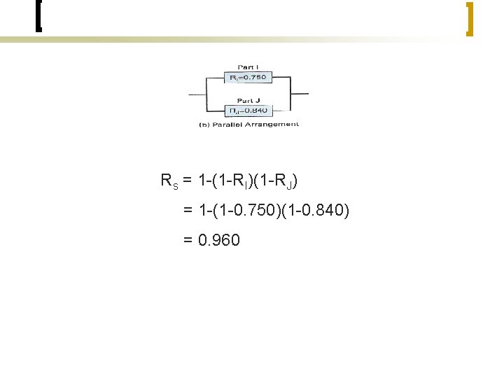 Rs = 1 -(1 -RI)(1 -RJ) = 1 -(1 -0. 750)(1 -0. 840) =