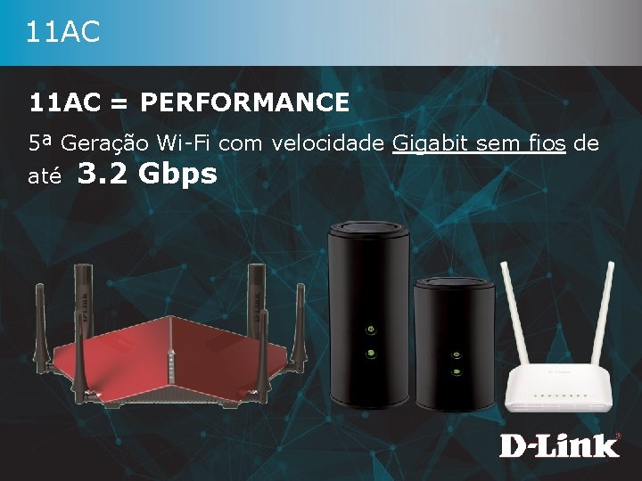 11 AC = PERFORMANCE 5ª Geração Wi-Fi com velocidade Gigabit sem fios de até