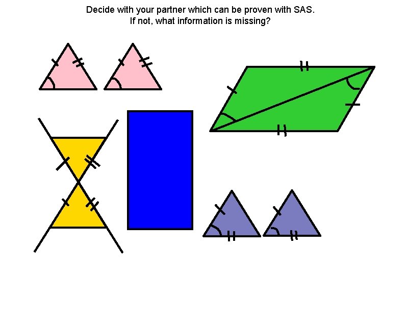 Decide with your partner which can be proven with SAS. If not, what information