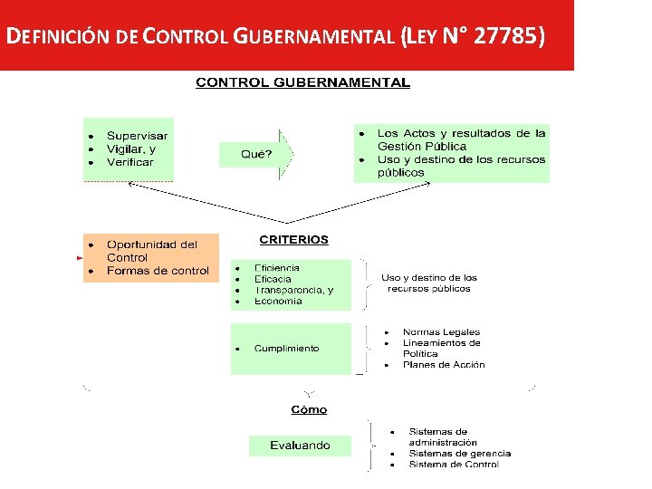 DEFINICIÓN DE CONTROL GUBERNAMENTAL (LEY N° 27785) 