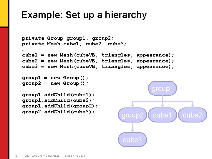 Example: Set up a hierarchy private … cube 1 = cube 2 = cube Example: Set up a hierarchy private … cube 1 = cube 2 = cube