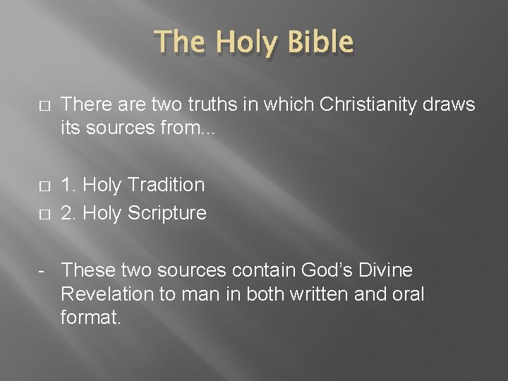 THE BIBLE What Does it Mean to Us