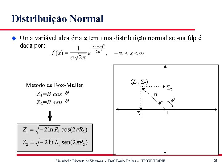 Distribuição Normal u Uma variável aleatória x tem uma distribuição normal se sua fdp