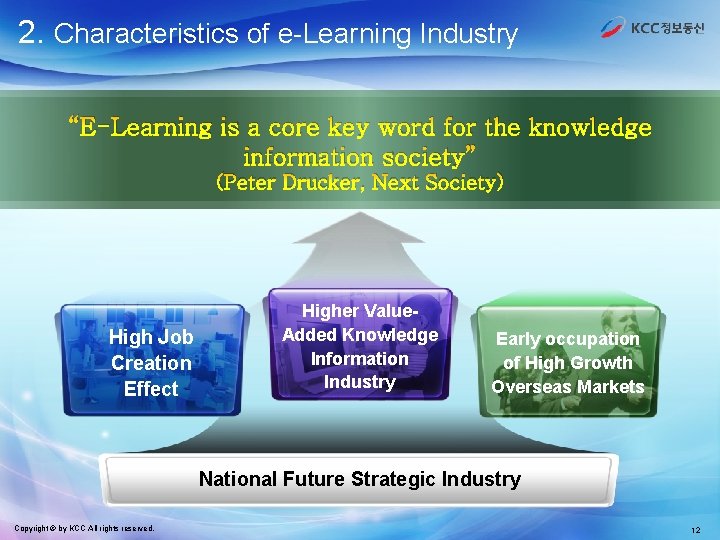 2. Characteristics of e-Learning Industry “E-Learning is a core key word for the knowledge
