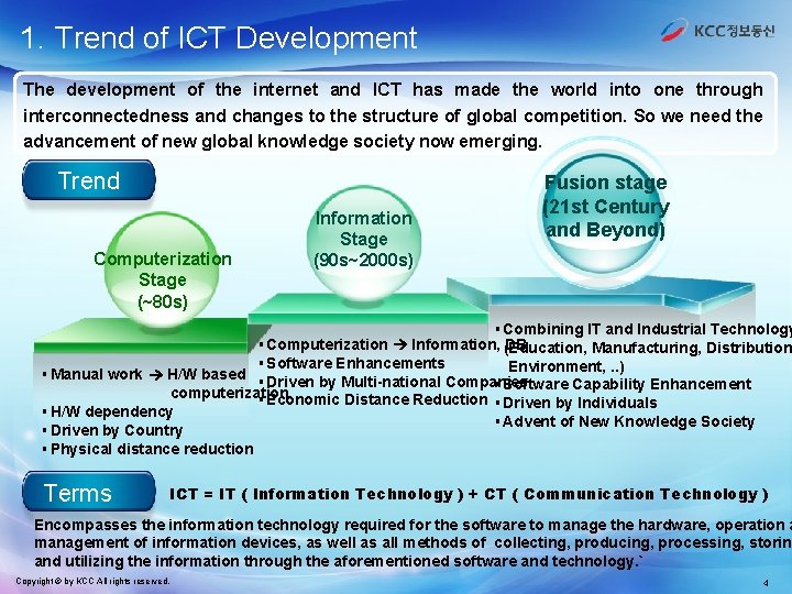 1. Trend of ICT Development The development of the internet and ICT has made