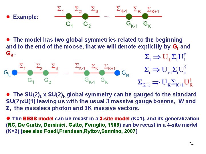 ● Example: ● The model has two global symmetries related to the beginning and
