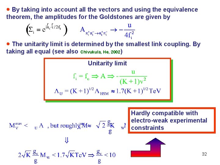 · By taking into account all the vectors and using the equivalence theorem, the