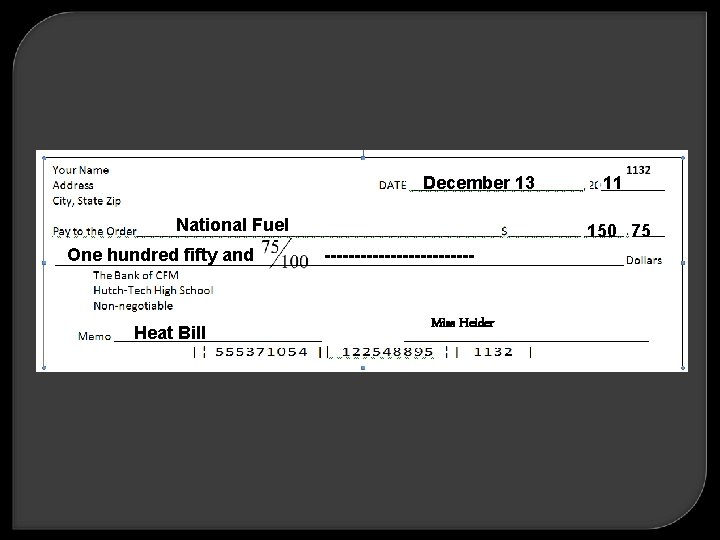 12 December 13 NNational Fuel One hundred fifty and HHeat Bill 1111 1150 75