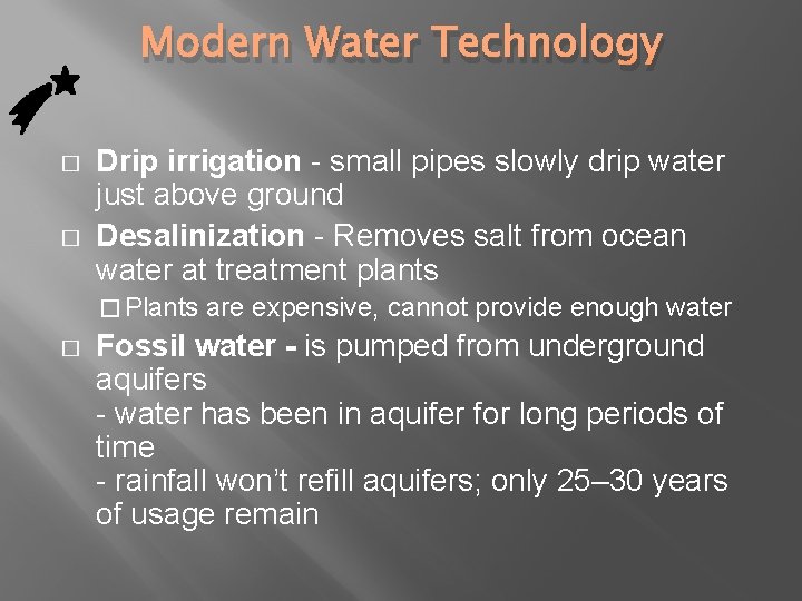 Modern Water Technology � � Drip irrigation - small pipes slowly drip water just Modern Water Technology � � Drip irrigation - small pipes slowly drip water just