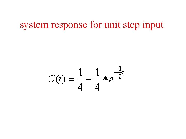 system response for unit step input 