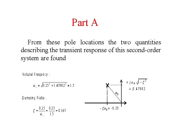 Part A From these pole locations the two quantities describing the transient response of