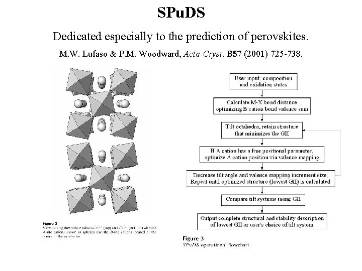SPu. DS Dedicated especially to the prediction of perovskites. M. W. Lufaso & P.
