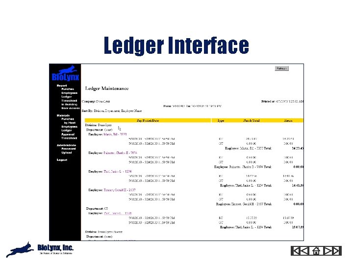 Ledger Interface 