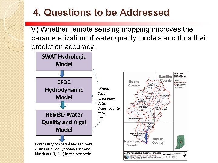 4. Questions to be Addressed V) Whether remote sensing mapping improves the parameterization of