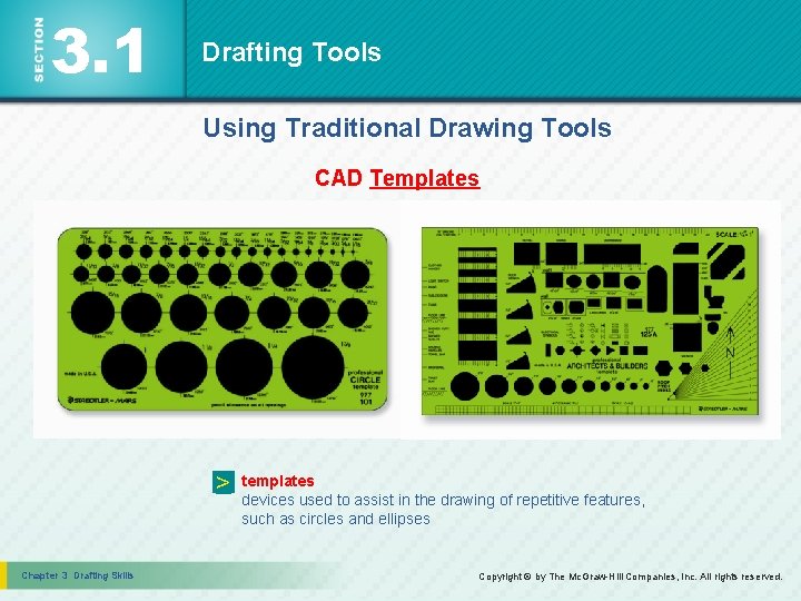 3. 1 Drafting Tools Using Traditional Drawing Tools CAD Templates > Chapter 3 Drafting