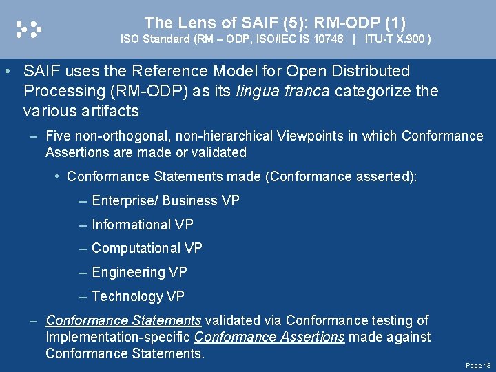 The Lens of SAIF (5): RM-ODP (1) ISO Standard (RM – ODP, ISO/IEC IS