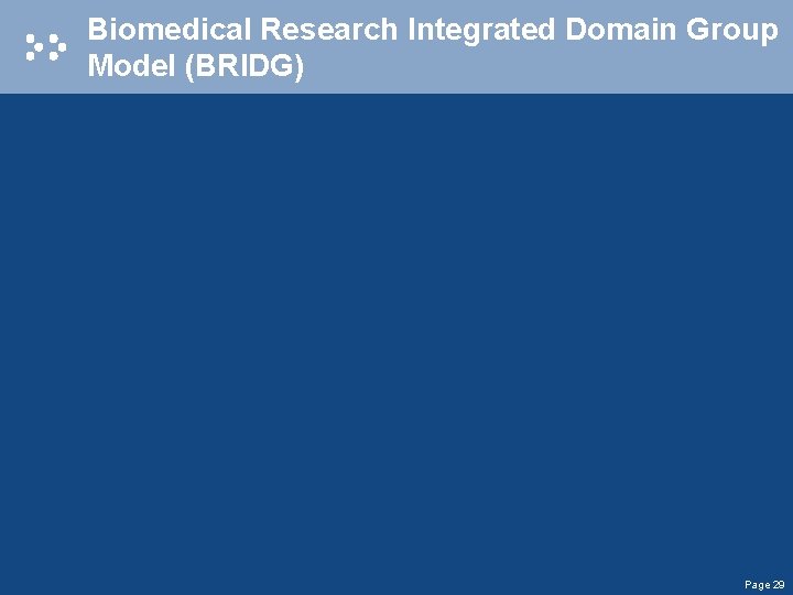 Biomedical Research Integrated Domain Group Model (BRIDG) Page 29 