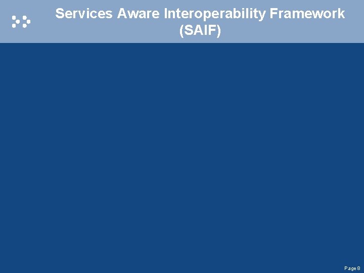 Services Aware Interoperability Framework (SAIF) Page 8 