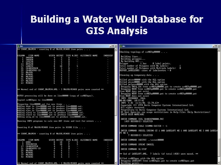 Building a Water Well Database for GIS Analysis 