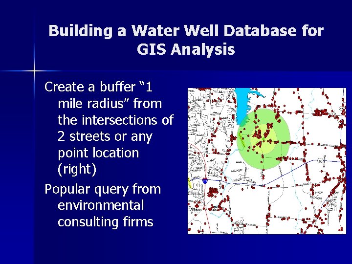 Building a Water Well Database for GIS Analysis Create a buffer “ 1 mile