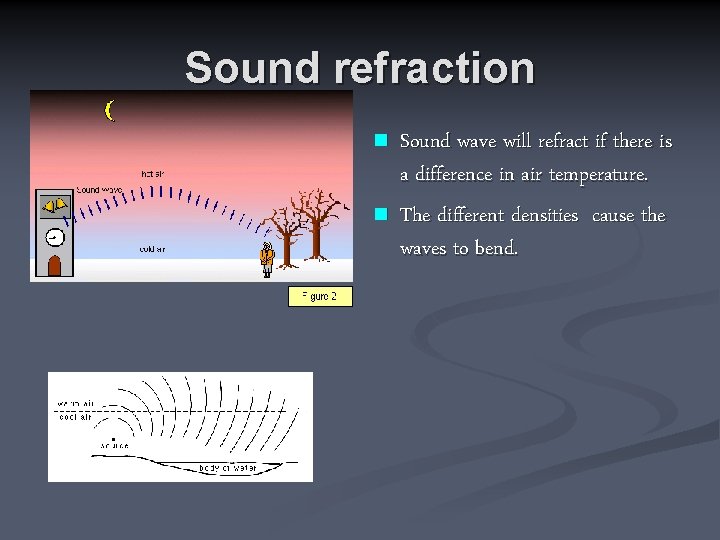 Sound refraction n n Sound wave will refract if there is a difference in
