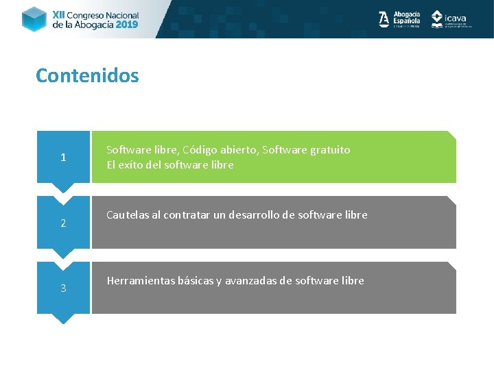 Contenidos 1 2 3 Software libre, Código abierto, Software gratuito El exíto del software
