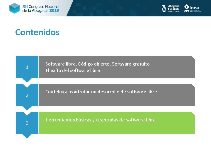 Contenidos 1 2 3 Software libre, Código abierto, Software gratuito El exíto del software