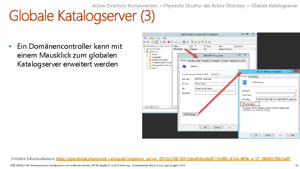 Active Directory-Komponenten > Physische Struktur des Active Directory > Globale Katalogserver • Ein Domänencontroller