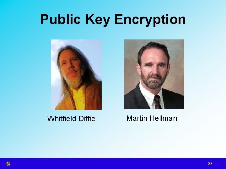 Public Key Encryption Whitfield Diffie Martin Hellman 33 