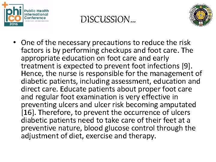 DISCUSSION… • One of the necessary precautions to reduce the risk factors is by DISCUSSION… • One of the necessary precautions to reduce the risk factors is by